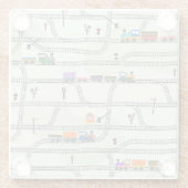 キッズ鉄道:シームレおもしろいームパターン ガラスコースター (裏面)