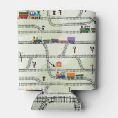 キッズ鉄道:シームレおもしろいームパターン 缶クーラー (裏面)