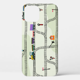 キッズ鉄道:シームレおもしろいームパターン iPhone 12ケース