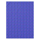 キッズ雪だるまトナカイのクリスマスツリーブルーレッド テーブルクロス (正面)