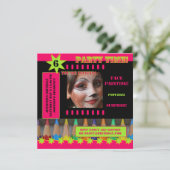 キッズ顔絵画の誕生日パーティーへの招待 招待状 (スタンド正面)