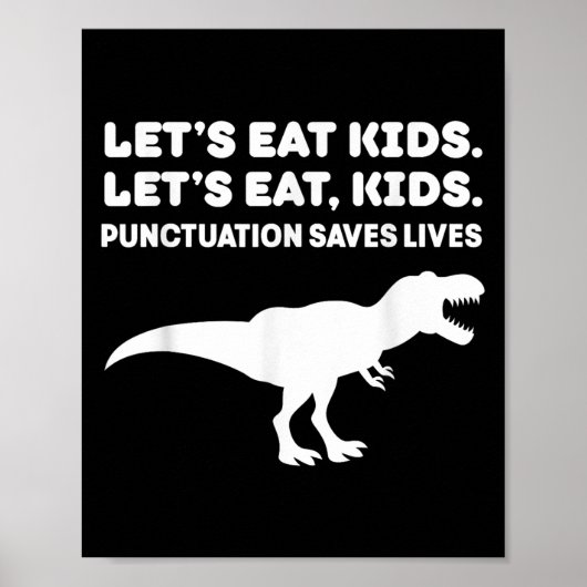 キッズ食べ恐竜TレックスDino句読点Teac ポスター (正面)