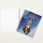 キッズ魔法の魔女10代のの女の子の漫画の水色 プランナー手帳 (ディスプレー)