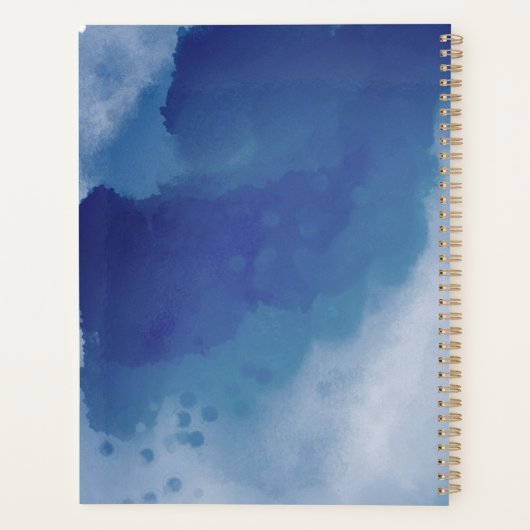 キッズ魔法の魔女10代のの女の子の漫画の水色 プランナー手帳 (裏面)