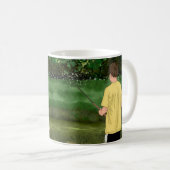 キッズ魚釣りアットザローカルポンドー コーヒーマグカップ (正面右)