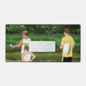 キッズ魚釣りアットザローカルポンドー デスクマット (キーボード&マウス)