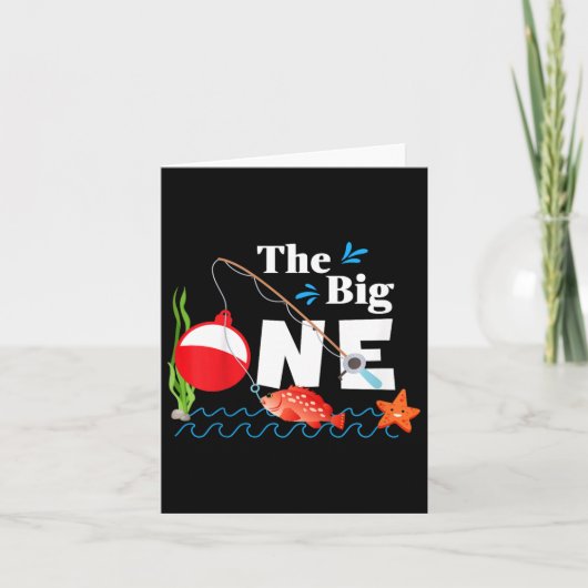 キッズ魚釣りザ・ビッグ1年1回目誕生日L カード (正面)
