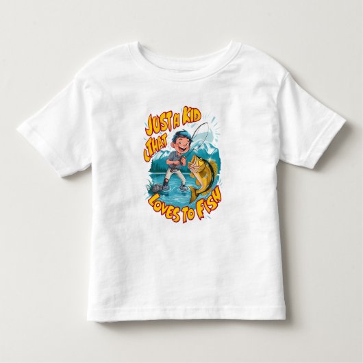 キッズ魚釣り熱 トドラーTシャツ (正面)