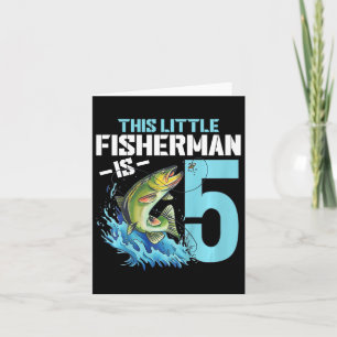 キッズ魚釣り誕生日シャツ5歳Boy Fisher カード