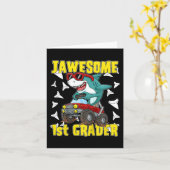 キッズ1年生モンスタートラック恐竜メガロドンSh カード (黄色い花)