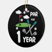 キッズ1歳おもしろい誕生日ゴルファー セラミックオーナメント (左)