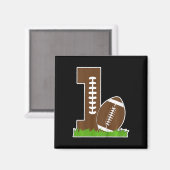 キッズ1歳の誕生日パーティーサッカーボーイワン マグネット (正面/裏面)