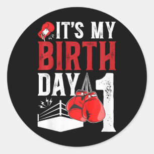 キッズ1歳の誕生日ボクシング男の子1歳ボクサーBday ラウンドシール