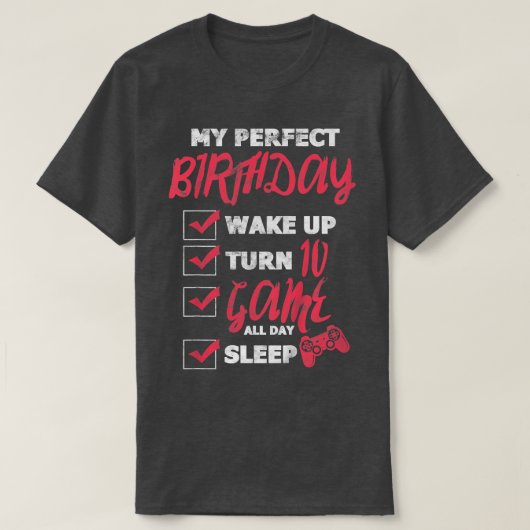 キッズ10誕生日ゲーム10歳ビデオゲーム Tシャツ (デザイン正面)