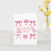 キッズ10thコケット誕生日パーティー10歳ギ カード (黄色い花)