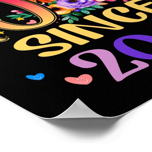 キッズ10th誕生日パーティーかわいいユニコーン女の子10年 ポスター (角)