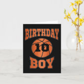 キッズ10th 10歳のハッピーバースデー少年バスク カード (黄色い花)