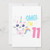 キッズ11歳少女誕生日衣装ギフトユニコーン 案内状 (正面)