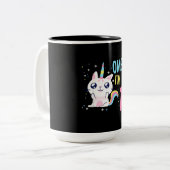 キッズ11歳少女誕生日衣装ユニコーンキャット ツートーンマグカップ (正面左)