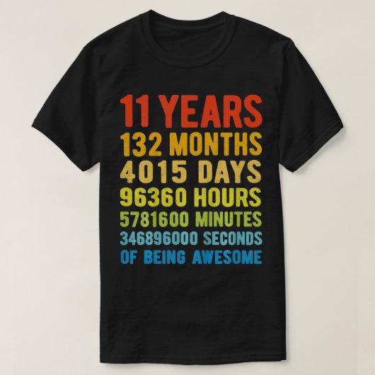キッズ11誕生日11歳ヴィンテージレトロ132 Tシャツ (デザイン正面)