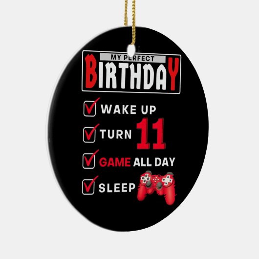 キッズ11th完璧な誕生日ゲーム11歳 セラミックオーナメント (右)