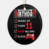 キッズ11th完璧な誕生日ゲーム11歳 セラミックオーナメント (左)