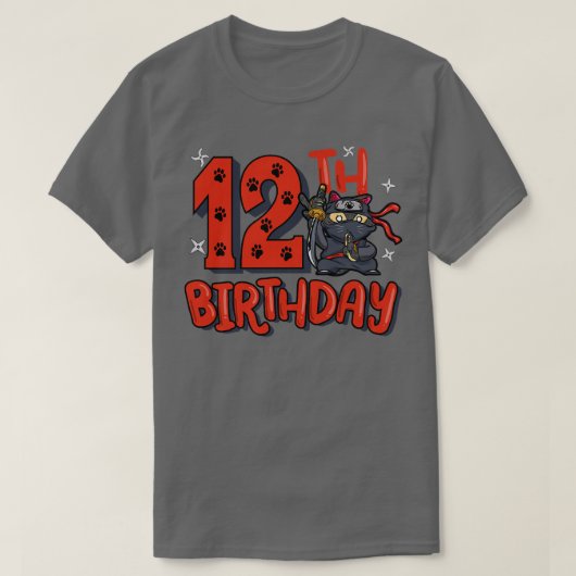 キッズ12忍者誕生日少年12歳サムライB Tシャツ (デザイン正面)