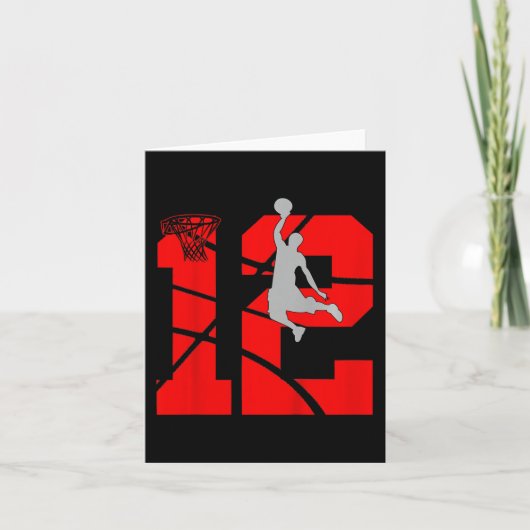 キッズ12歳12番目のバスケットボール誕生日パーティーThe カード (正面)