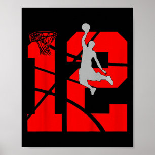 キッズ12歳12番目のバスケットボール誕生日パーティーThe ポスター