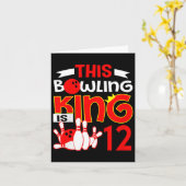 キッズ12誕生日グラフィック – このボーリングキング カード (黄色い花)