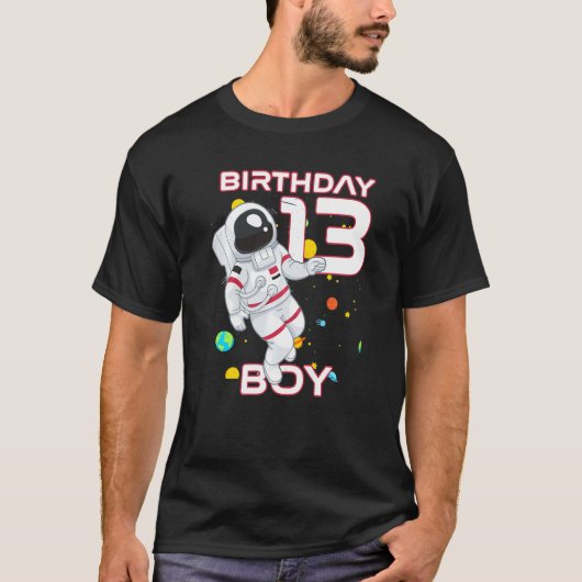 キッズ13歳誕生日宇宙飛行士13誕生日 Tシャツ (正面)