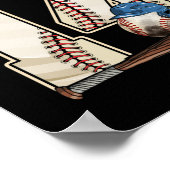 キッズ14誕生日野球少年14歳 ポスター (角)