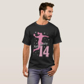 キッズ14thバースデー遊タハンドボールの女の子_1 tシャツ (正面フル)