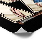 キッズ17誕生日野球少年17歳 ポスター (角)