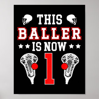 キッズ1st誕生日ラクロス1歳ラクロスP ポスター