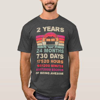 キッズ2年古い消防車誕生日第2の2番目のBir Tシャツ