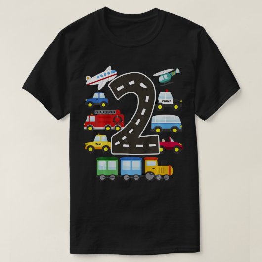 キッズ2年旧交通誕生日車列車 Tシャツ (デザイン正面)