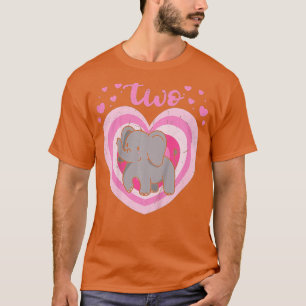 キッズ2歳かわいい象誕生日女の子2nd B- Tシャツ