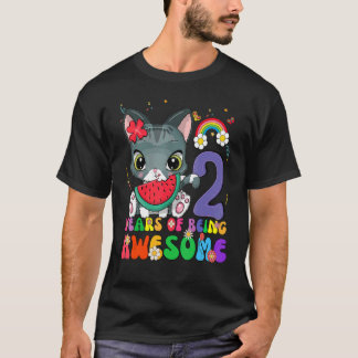 キッズ2歳10代2歳の誕生日ガール素晴らしC Tシャツ