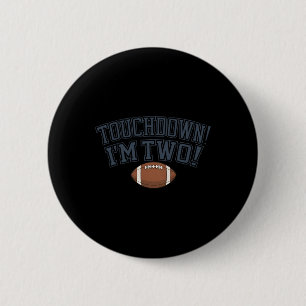 キッズ2ndバースデーサッカープレーヤーTouchdown Im Two 缶バッジ