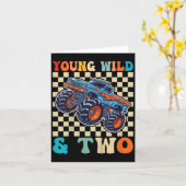 キッズ2ndバースデーモンスタートラックYoung Wildと2 カード (黄色い花)