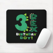 キッズ3レックス誕生日少年3歳の誕生日の恐竜 マウスパッド (マウス)