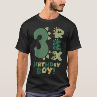 キッズ3レックス誕生日少年3歳の誕生日の恐竜 Tシャツ