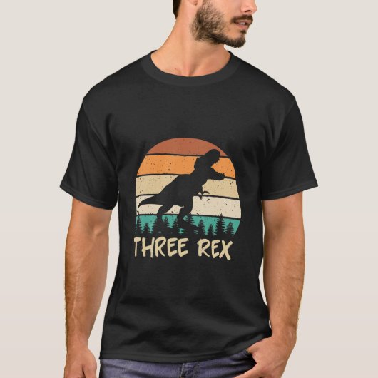 キッズ3レックス3歳の誕生日ギフト3歳の恐竜3 Tシャツ (正面)
