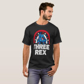 キッズ3レックス3歳の誕生日3歳のレックス恐竜 Tシャツ (正面フル)