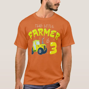 キッズ3年オールドファームトラクターバースデーパーティー農家 Tシャツ
