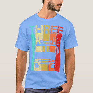 キッズ3年古い消防車誕生日第3バット Tシャツ