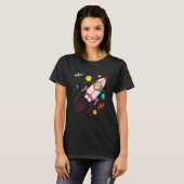 キッズ3年旧宇宙船ロケット誕生日アストロナウ Tシャツ (正面フル)