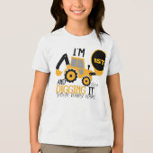 キッズ3年3歳3歳の誕生日建築少年1年 トライブレンドＴシャツ (正面)