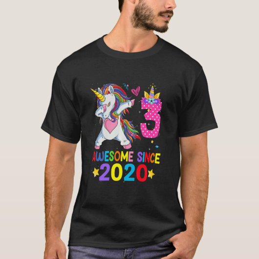 キッズ3歳の女の子10代ダビングUnicorn 3rd B Tシャツ (正面)